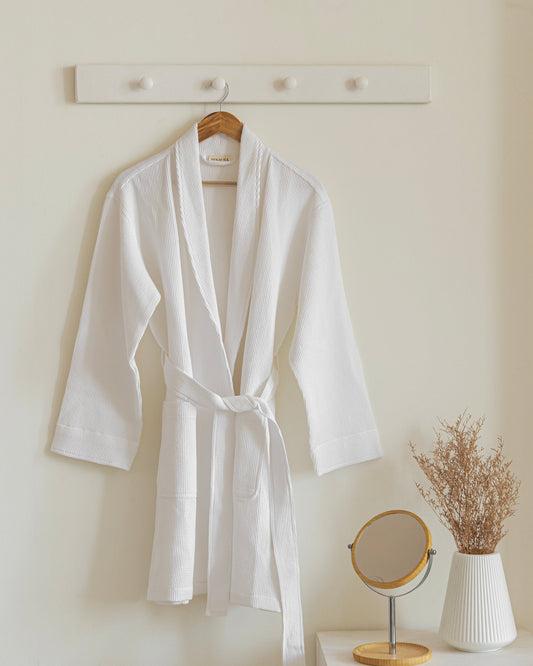 Mini Waffle Bathrobes White - Texaura