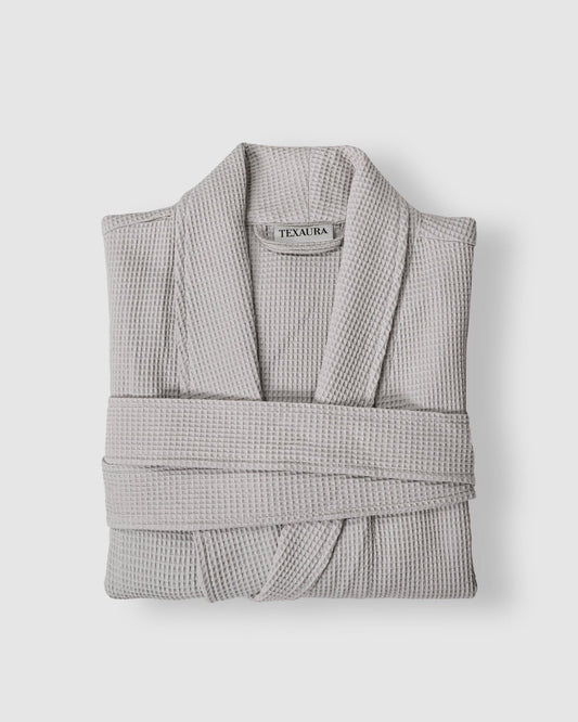 Mini Waffle Bathrobes Silver Mist - Texaura