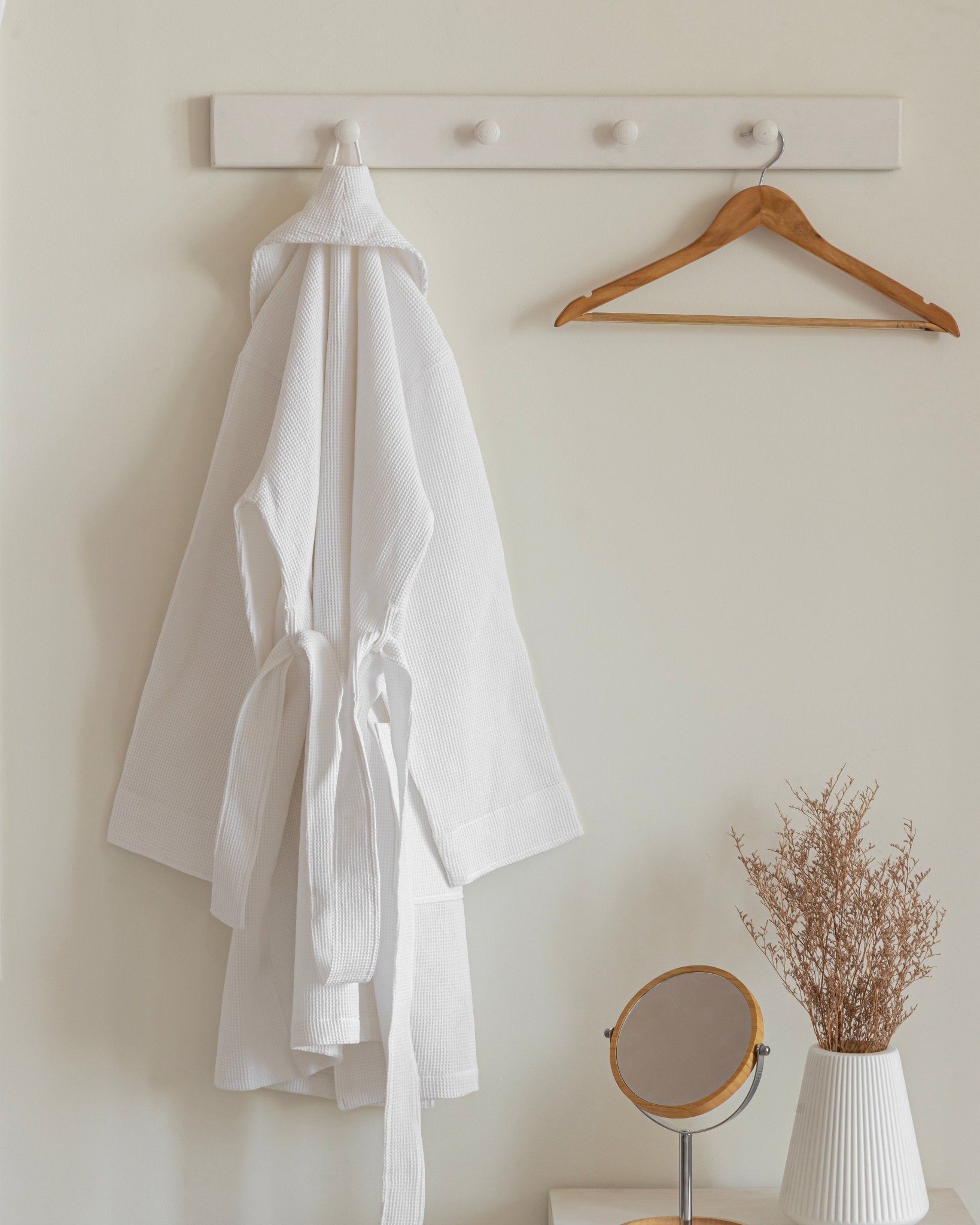 Mini Waffle Bathrobes White - Texaura