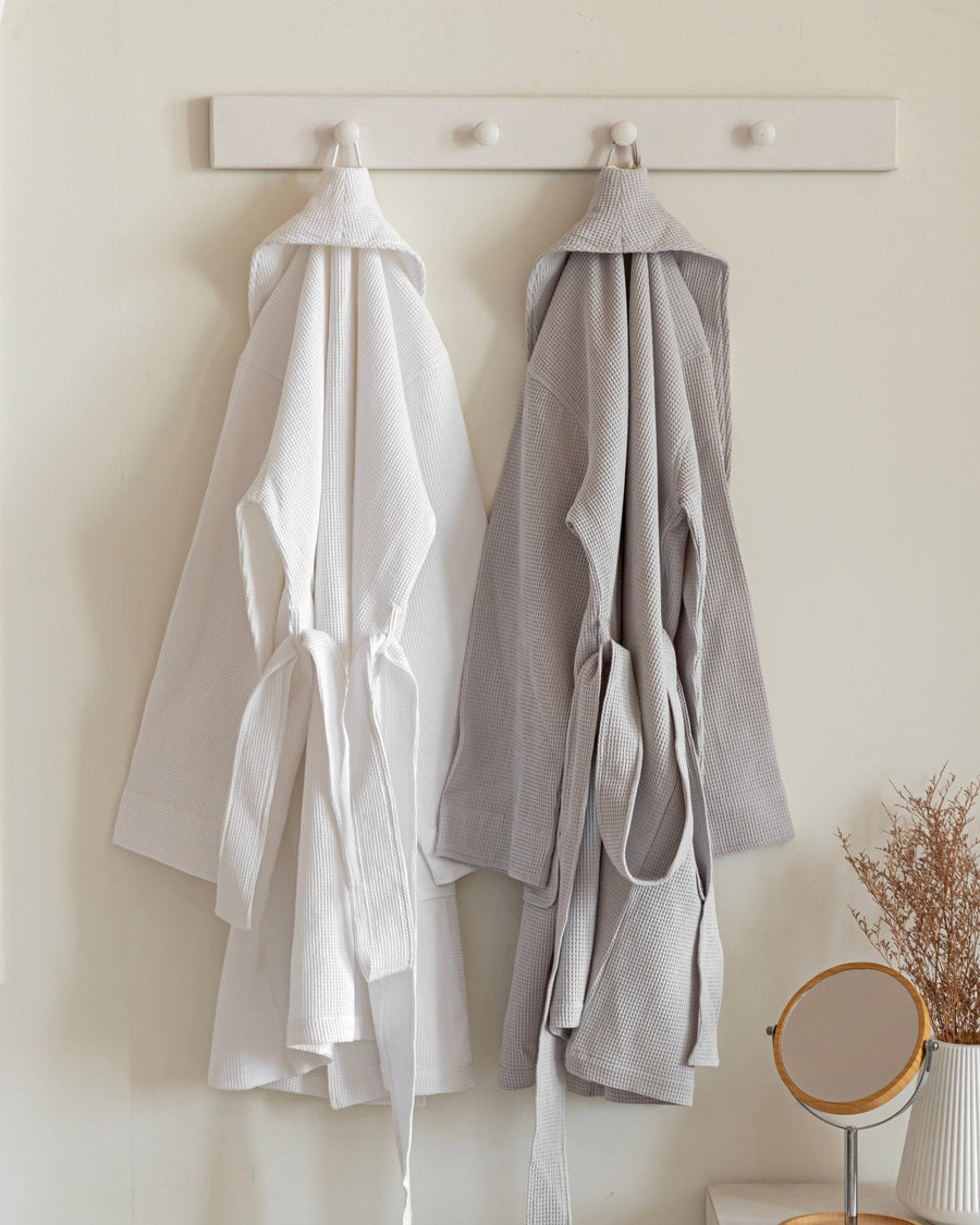 Mini Waffle Bathrobes White - Texaura